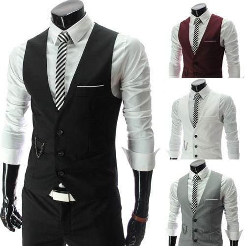 Men's Suit Vest Hairstylist Korean Style Slim - Mubimart