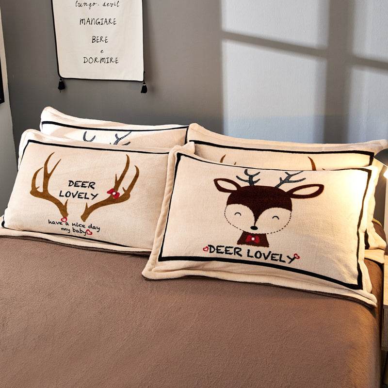 Pillowcases With A Pair Of Warm Coral Fleece - Mubimart