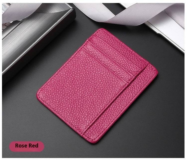Leather Card Holder First Layer Cowhide Card Holder - Mubimart