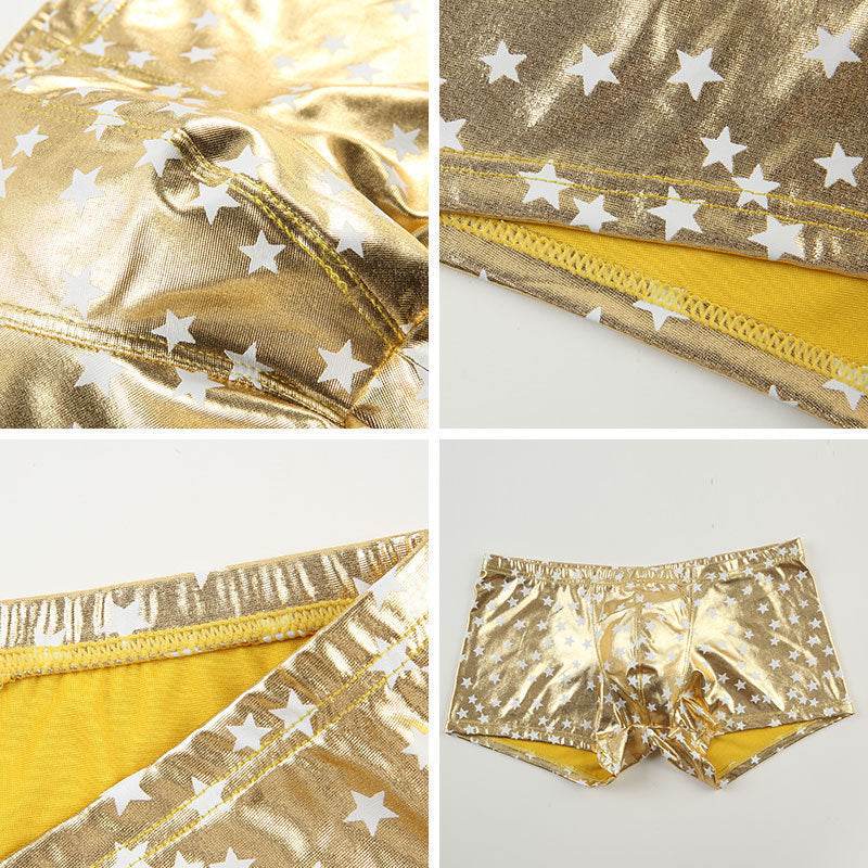 Men's Patent Leather Boxer Briefs - Mubimart