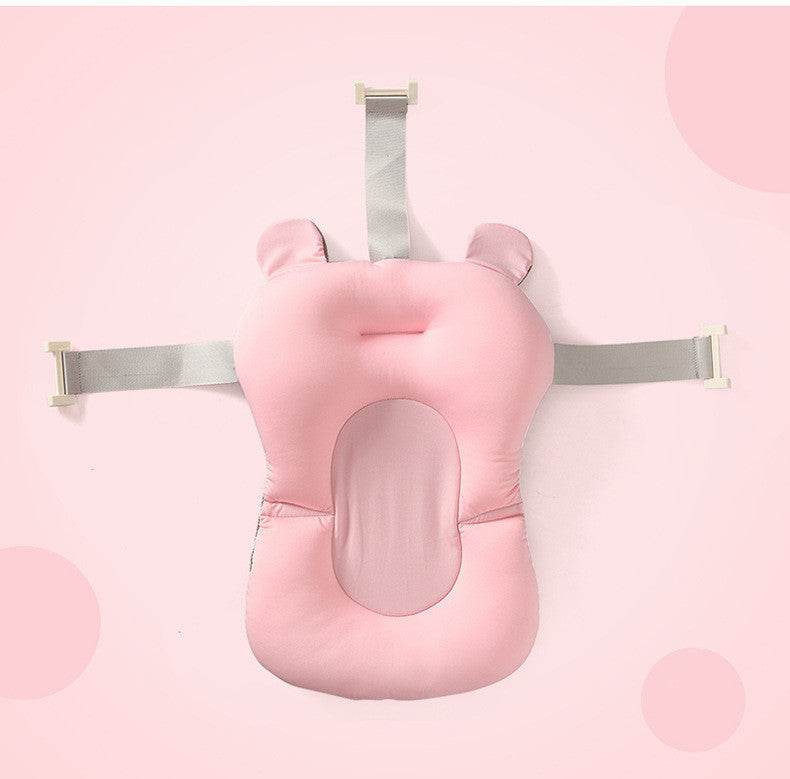 Baby Bath Seat Support Mat Foldable Baby Bath Tub Pad & Chair Newborn Bathtub Pillow Infant Anti-Slip Soft Comfort Body Cushion - Mubimart