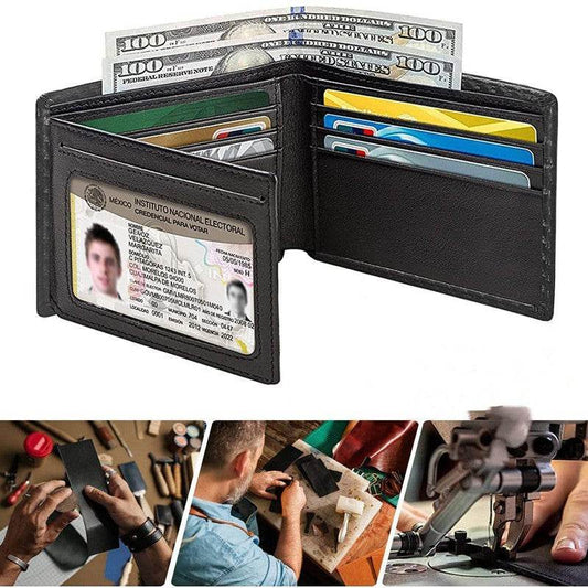 Men's Anti-magnetic Thin Wallet Special Carbon Fiber Dollar Multi Card Slot Wallet - Mubimart