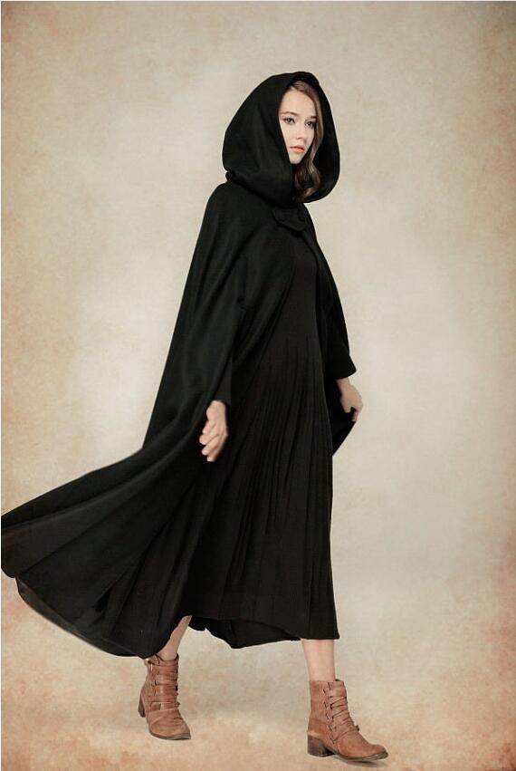 Autumn And Winter Women's 5-color Lengthened Cloak Ultra-long Shawl Coat Plus Size Coat - Mubimart