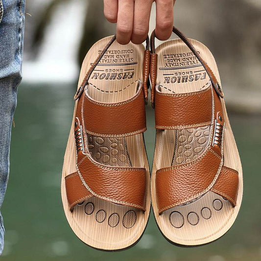 Summer Sandals Men's Leather Sandals And Slippers Casual And Breathable - Mubimart