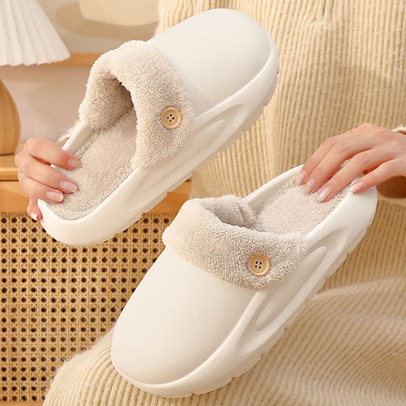 Detachable Washable Slippers Winter Warm House Shoes Bedroom Slippers Women - Mubimart