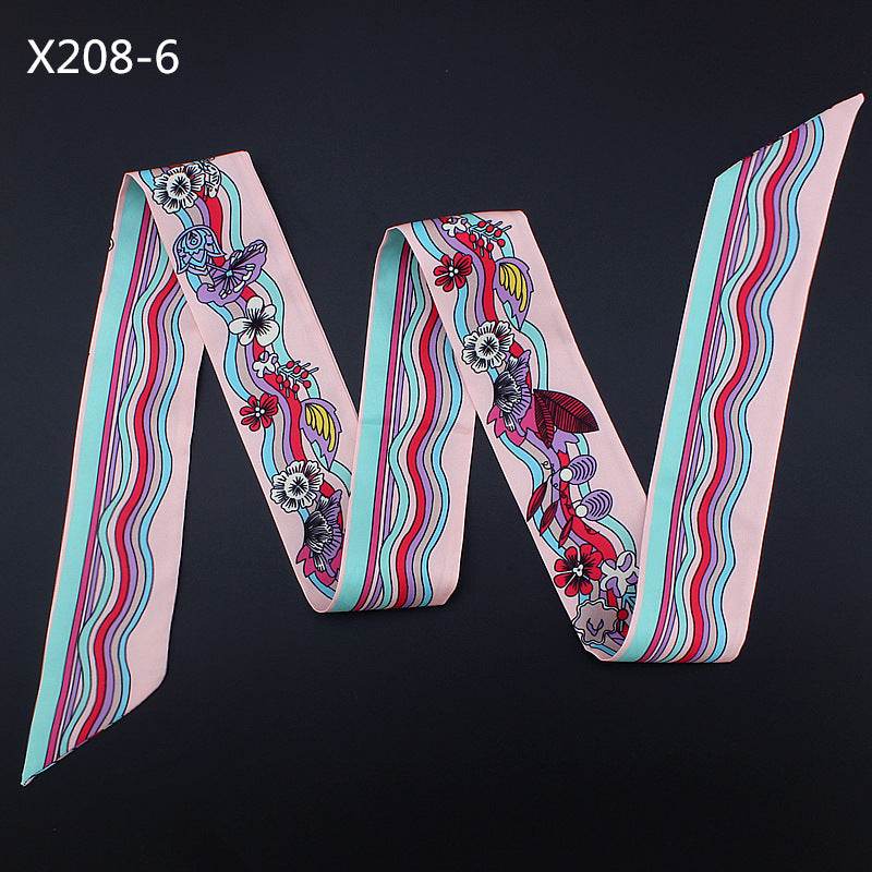 Women's French Flower Wave Imitated Silk Scarves - Mubimart