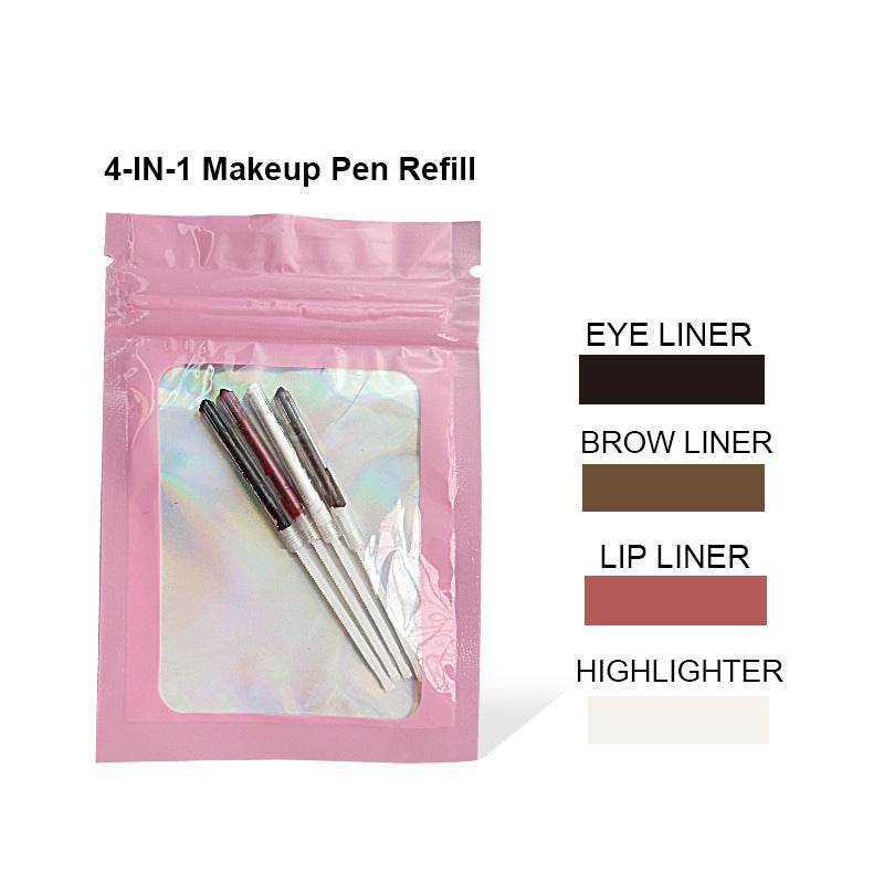 Four In One Eyebrow Pencil Lip Gloss Eyeliner Makeup Pencil - Mubimart