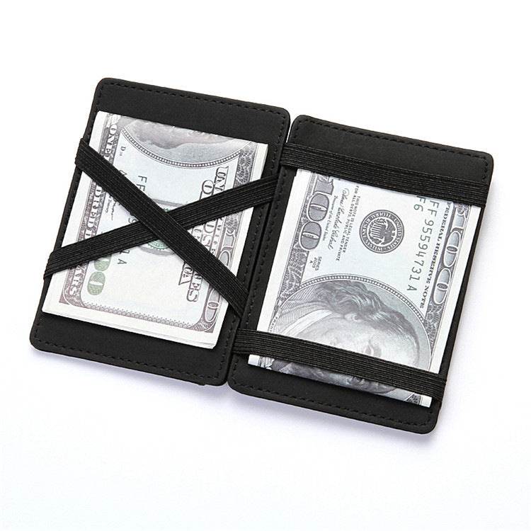 PU Creative Magic Wallet Flip Card Holder Men's Lady's Wallet Zipper Coin Purse Short - Mubimart