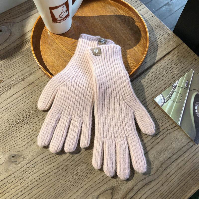 Winter Solid Color Knitted Gloves For Men And Women - Mubimart