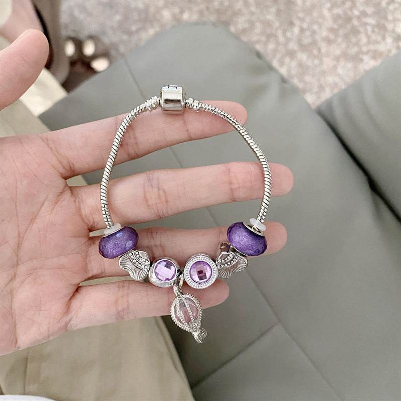 New Panjia Style Beaded Purple Hot Air Balloon Bracelet For Women - Mubimart