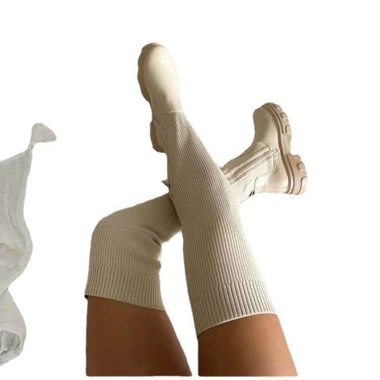 Women's Thick-soled Over-the-knee Boots - Mubimart