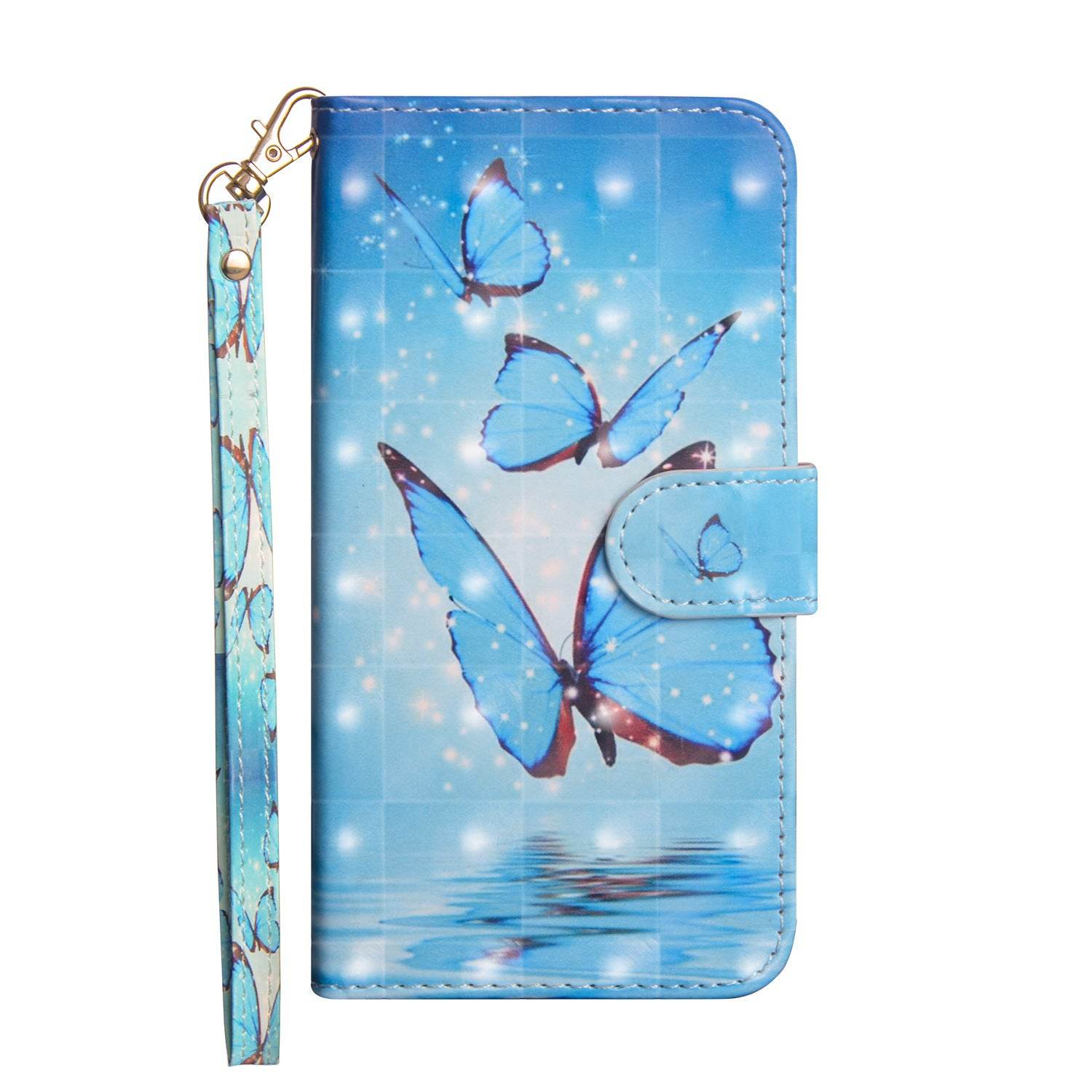 Printed Butterfly Wallet Leather Case - Mubimart