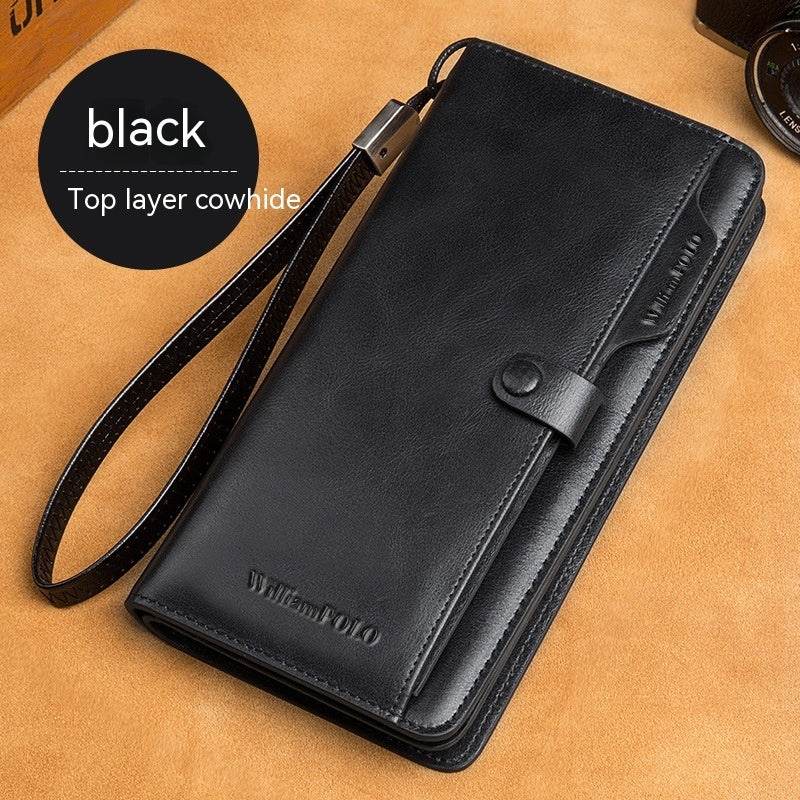 Men's Long Wallet Genuine Leather Wallet - Mubimart