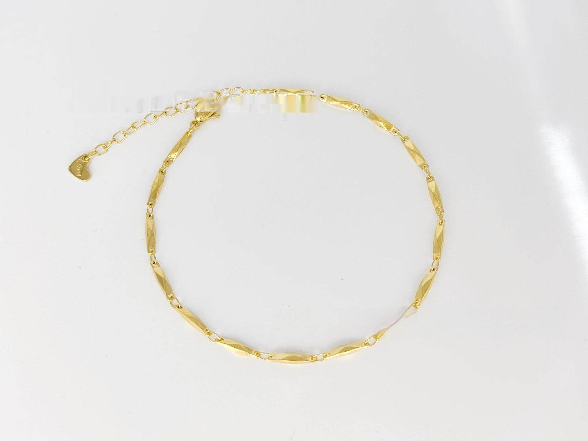 Simple Niche European And American Style Stainless Steel Anklets - Mubimart