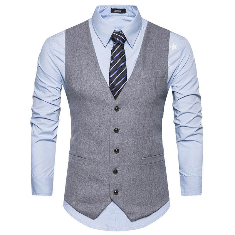 Men's British Slim Suit Professional Vest - Mubimart