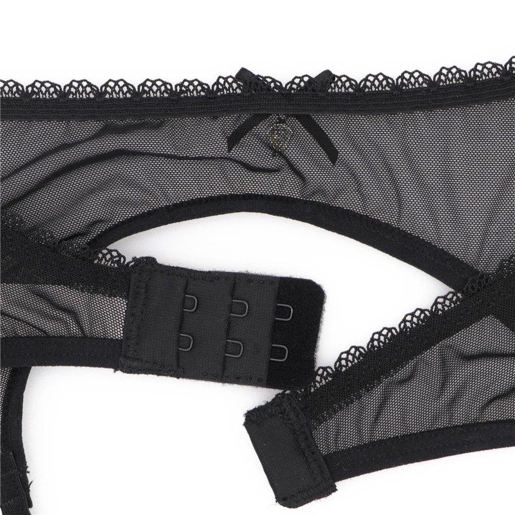 Lace Garter Belt Bra Stocking Set - Mubimart