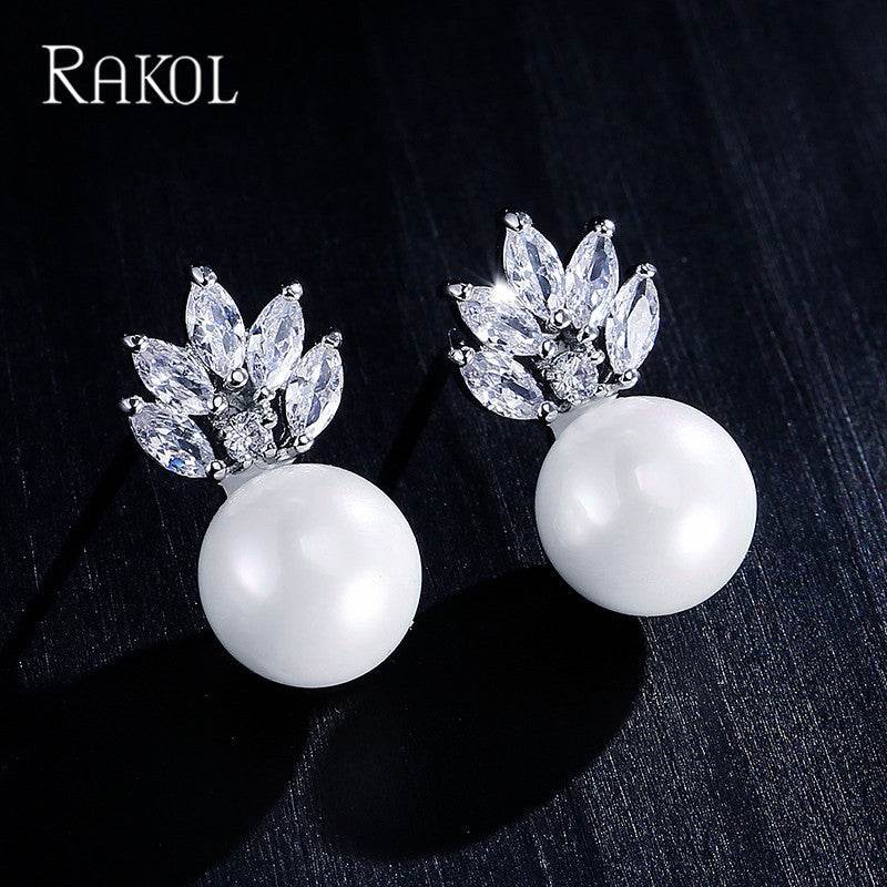 Fashion Simple Pearl Stud Earrings Women - Mubimart
