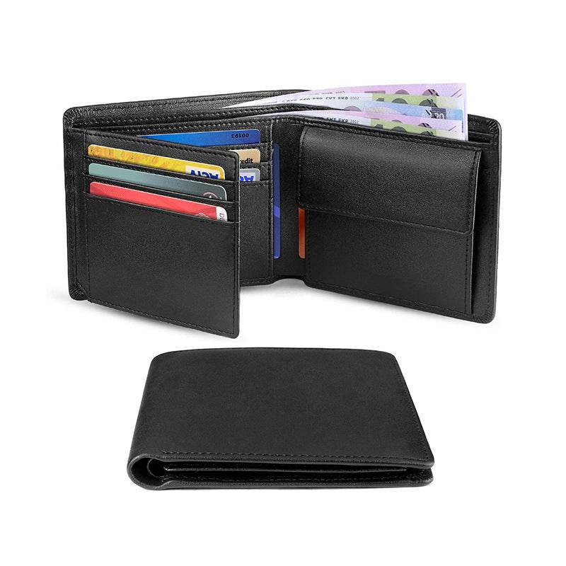 Men's Short Top Layer Cowhide Wallet - Mubimart