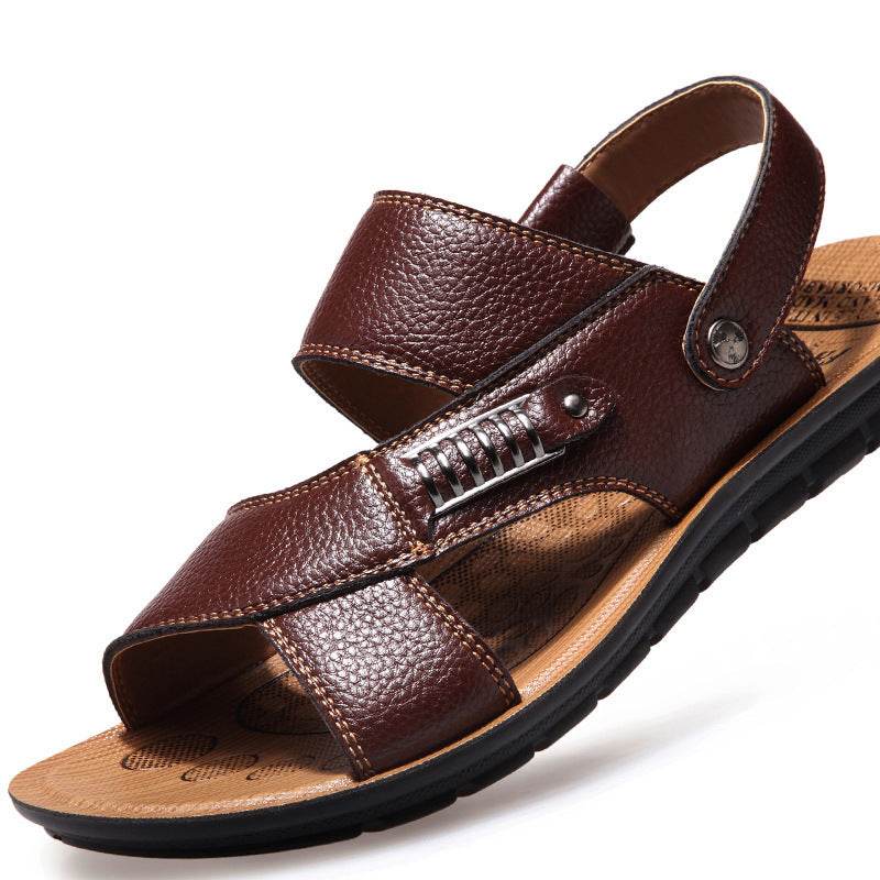 Summer Sandals Men's Leather Sandals And Slippers Casual And Breathable - Mubimart