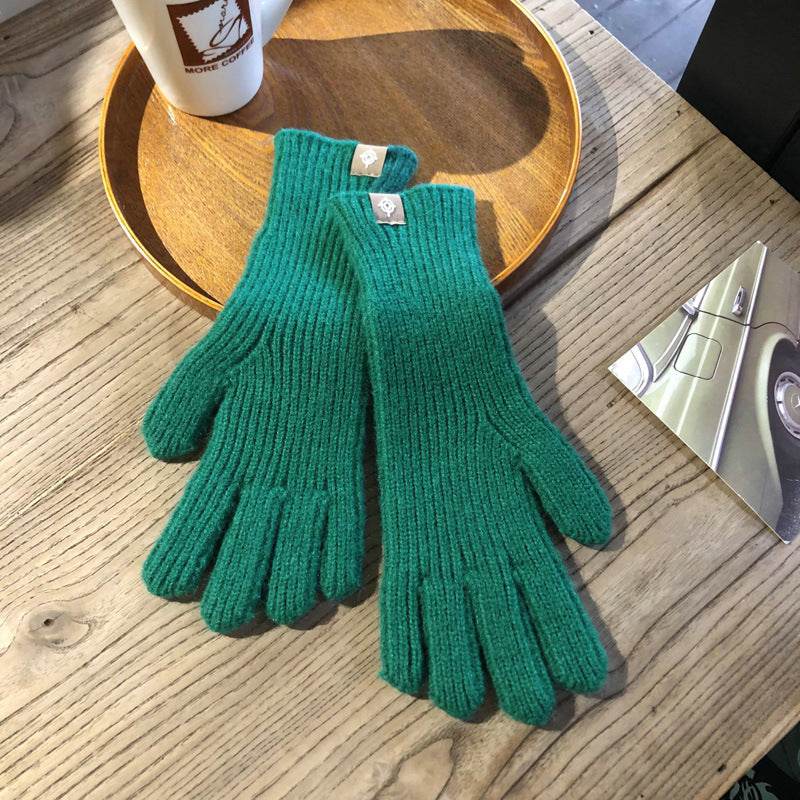 Winter Solid Color Knitted Gloves For Men And Women - Mubimart