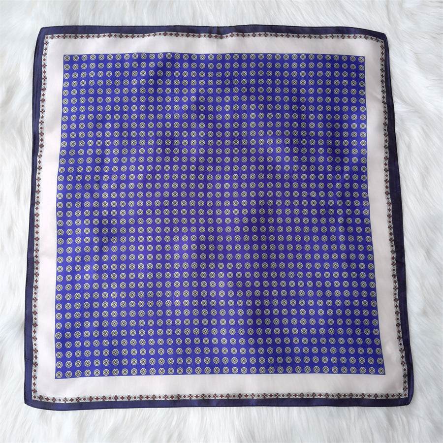 Square Imitated Silk Scarves Geometric Pattern - Mubimart