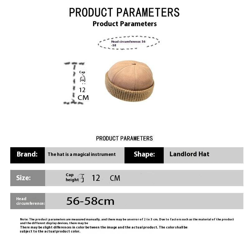 Autumn And Winter Deerskin Velvet Beret Melon Skin Hat - Mubimart