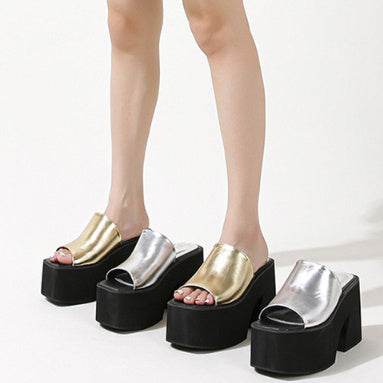 Women's Wedge Platform Peep Toe High Heels - Mubimart