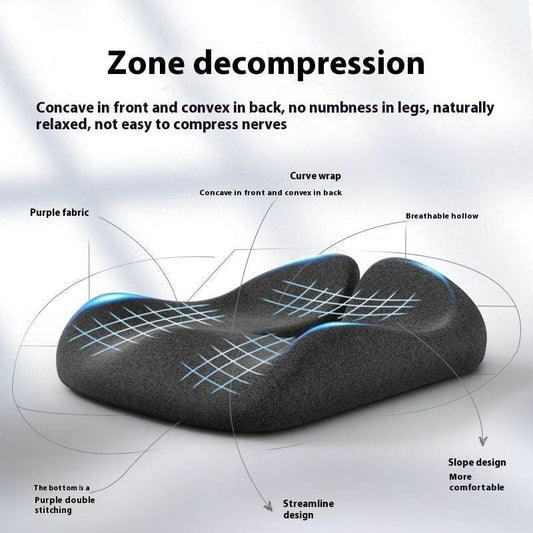 Cushion Office Chair Cushion Long-sitting Artifact Thickened Non-collapse Memory Foam Seat Cushion Ice Silk Breathable Men Seat Cushion - Mubimart