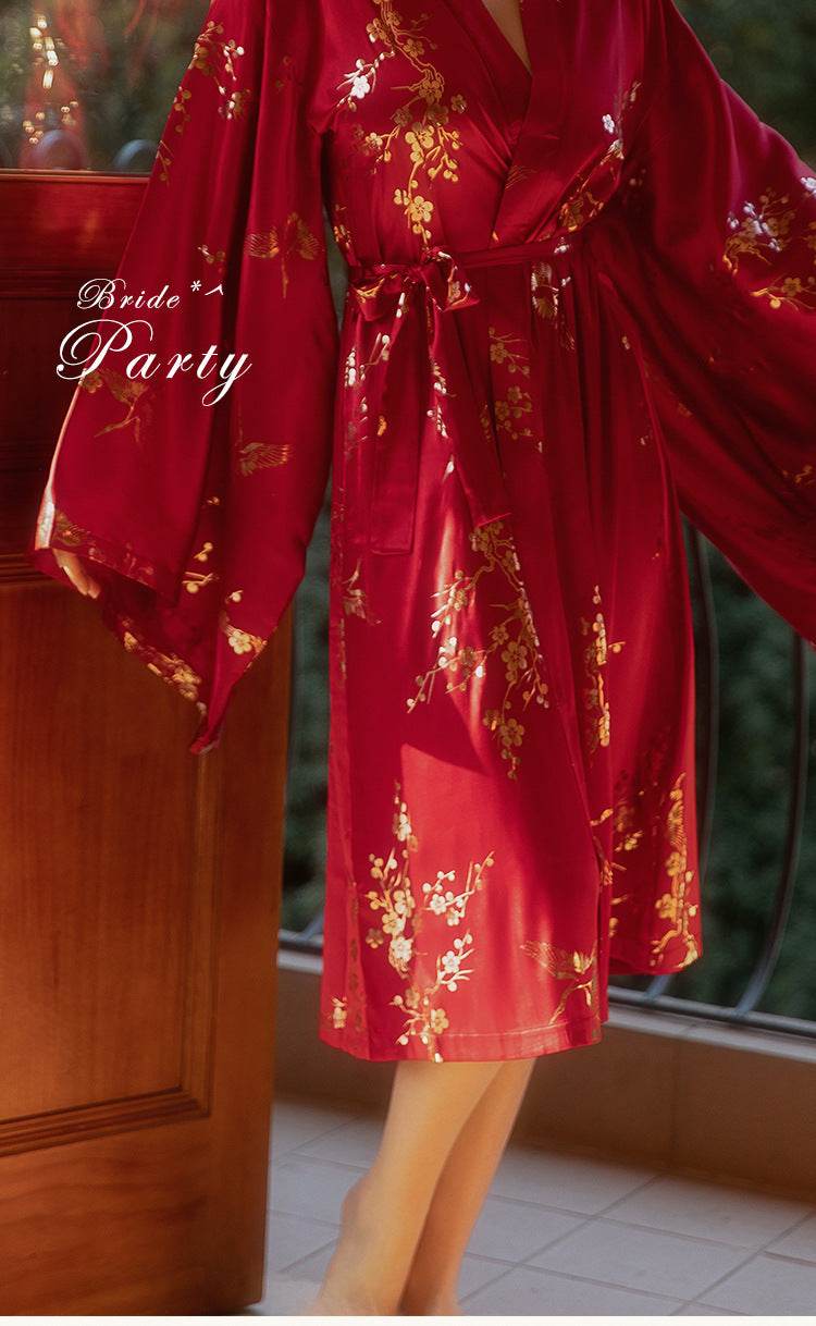 Women's Feather Nightgown Wedding - Mubimart