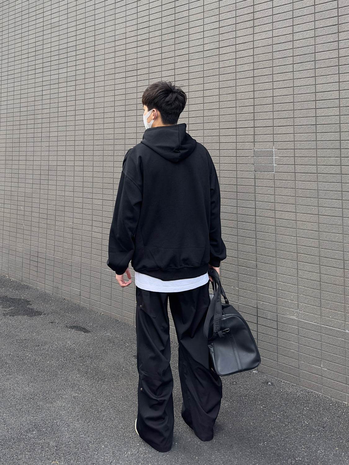 Vintage Street Solid Double Zipper Hoodie - Mubimart