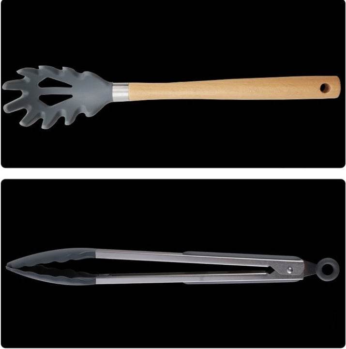 Direct Selling Wooden Handle Silicone Kitchen Utensils And - Mubimart