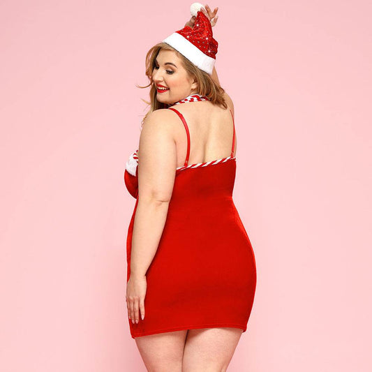 Plus Size Sexy Lingerie Christmas Costume Holiday Play - Mubimart