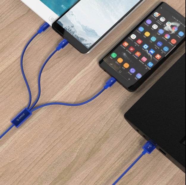 Three-in-one Data Cable Mobile Phone Universal Charging Cable - Mubimart