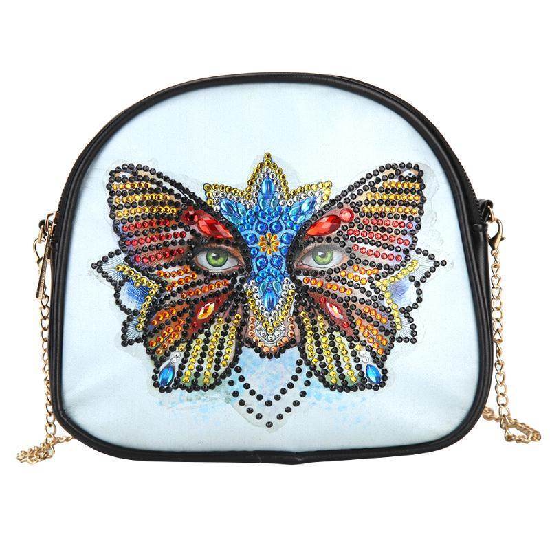 One-shoulder Handmade Point Diamond Satchel Peacock Mandala - Mubimart