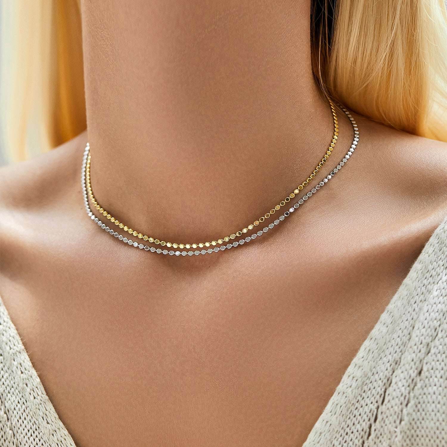 S925 Sterling Silver Minority Simple Choker Choker Women - Mubimart