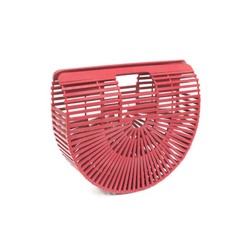 Bamboo Woven Bag Rattan Creative Beach Handbag Women - Mubimart