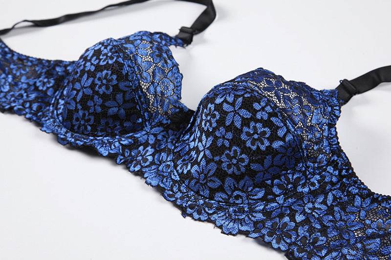 Women's Plus Size Lace Perspective Lingerie Fashion Bra - Mubimart