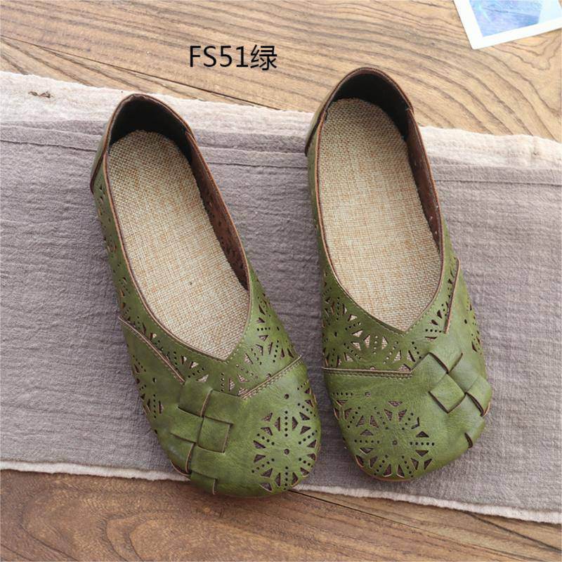 Flat Bottom Comfort Hollow Shallow Mouth Women's Shoes - Mubimart
