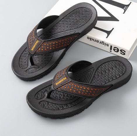 Men's Flip Flops Summer New Comfort Wear-resistant Home Single Strap Slides Outdoor Leisure All-match Flip-flops Men - Mubimart