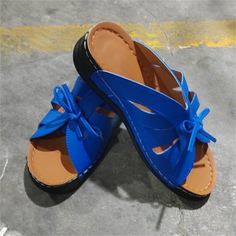 New Roman Shoes For Women Lace-up Platform Wedges Sandals Summer Fashion Slides Casual Vacation Beach Slippers - Mubimart