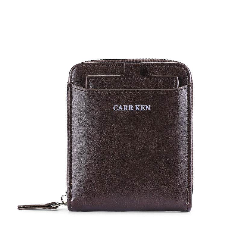 Men's Short Casual Fashion Zipper Wallet - Mubimart