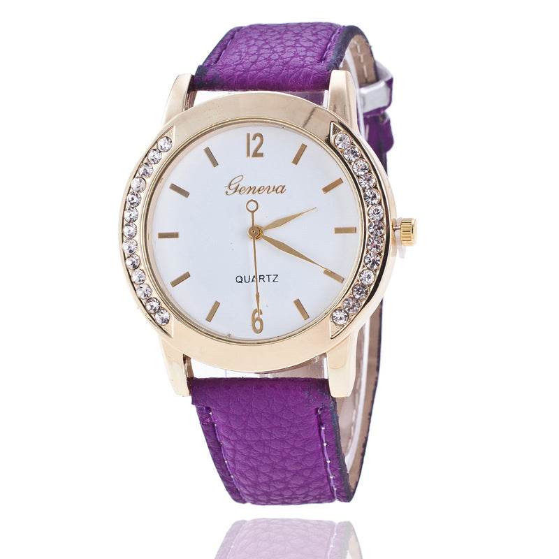 Geneva Diamond Quartz Watch Women - Mubimart
