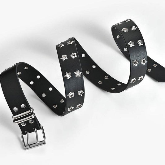Women's Fashion Stars Decorative Double-row Belts - Mubimart
