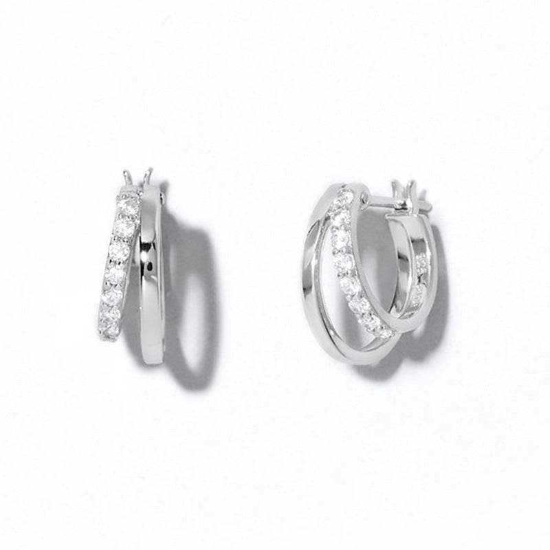 Geometric Double Hoop Earrings For Women - Mubimart