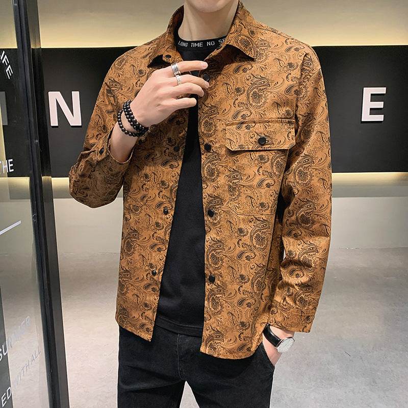 Trendy Slim Spring Thin Shirt Jacket Youth Handsome Loose Jacket - Mubimart