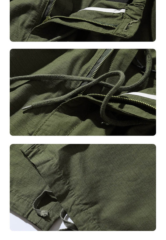 Retro Multi Pocket Khaki Cargo Pants For Men And Women - Mubimart