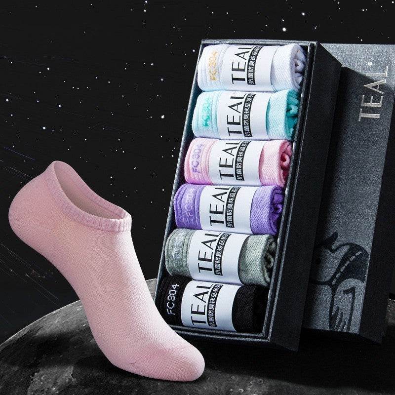 Thin Antibacterial Candy-colored Low Cut Short Tube Women's Socks - Mubimart