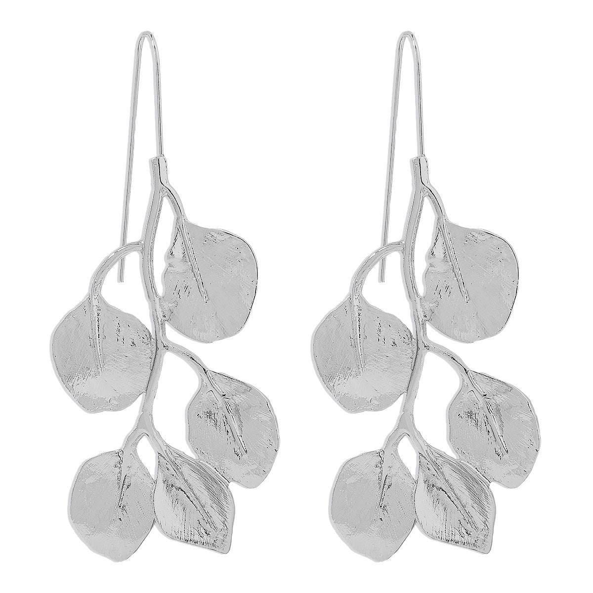 2025 Earring Necklace Luxury Metal Leaf Earrings Choker For Women Personality Jewelry Gift - Mubimart