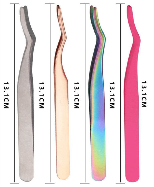 Stainless Steel Eyelash Curler Aid Tweezers - Mubimart