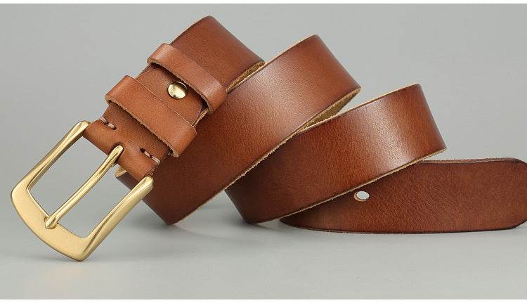 Handmade Casual Trend Men's Belts Cowhide - Mubimart